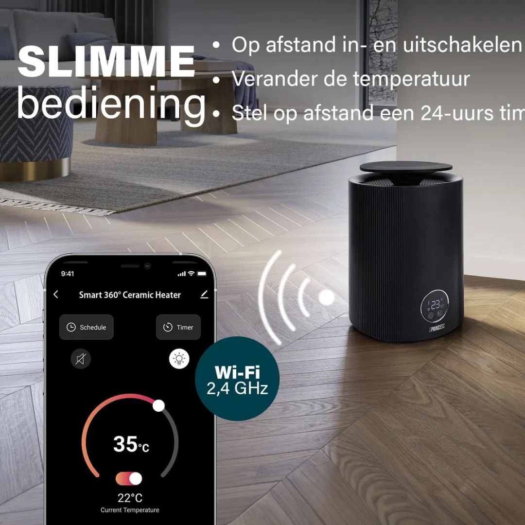 Princess 01.348360.01.001 Keramische Smart Kachel - 2000W - Zwart