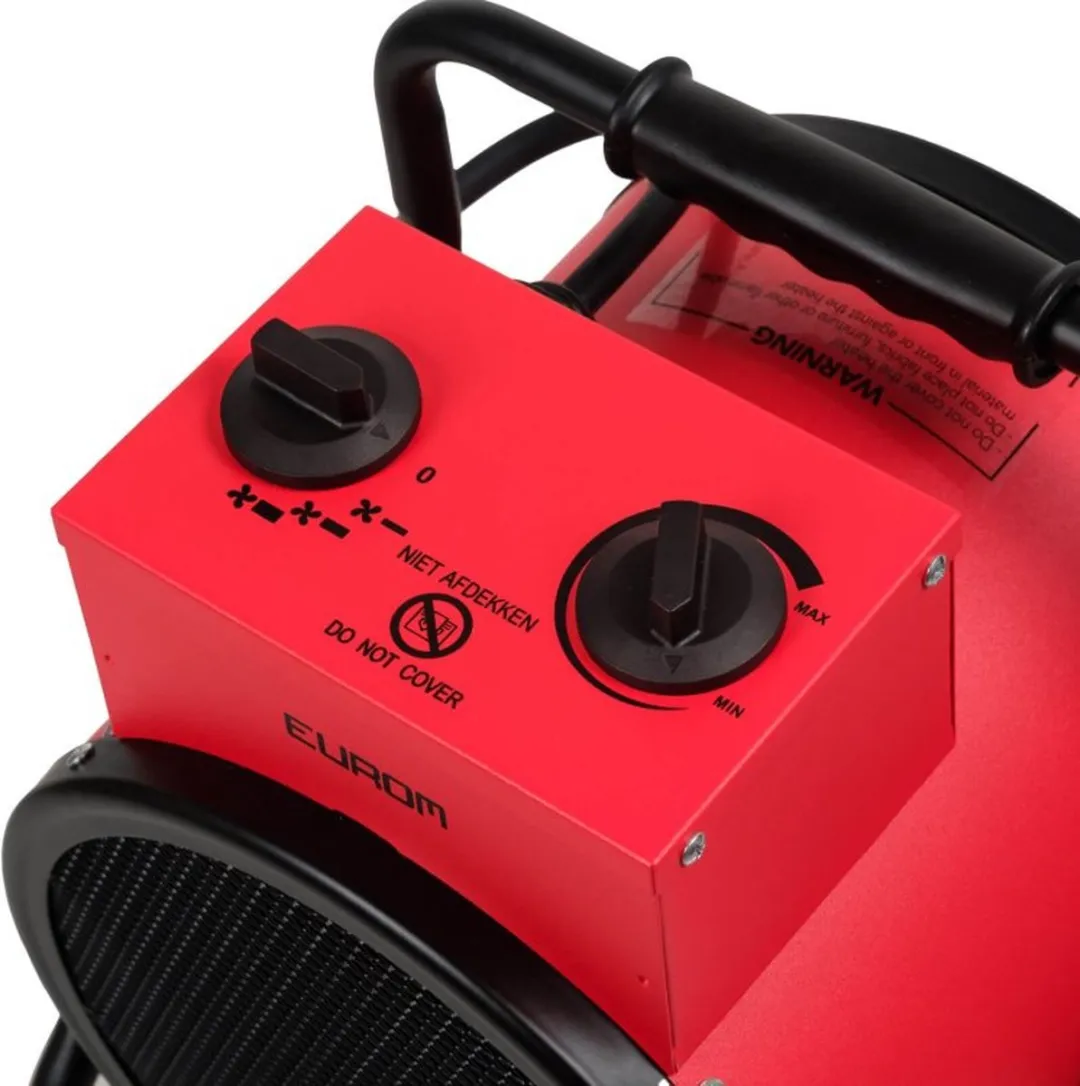 Eurom EK3000 Round Werkplaatskachel 3000W - Rood - afbeelding 6 van 6