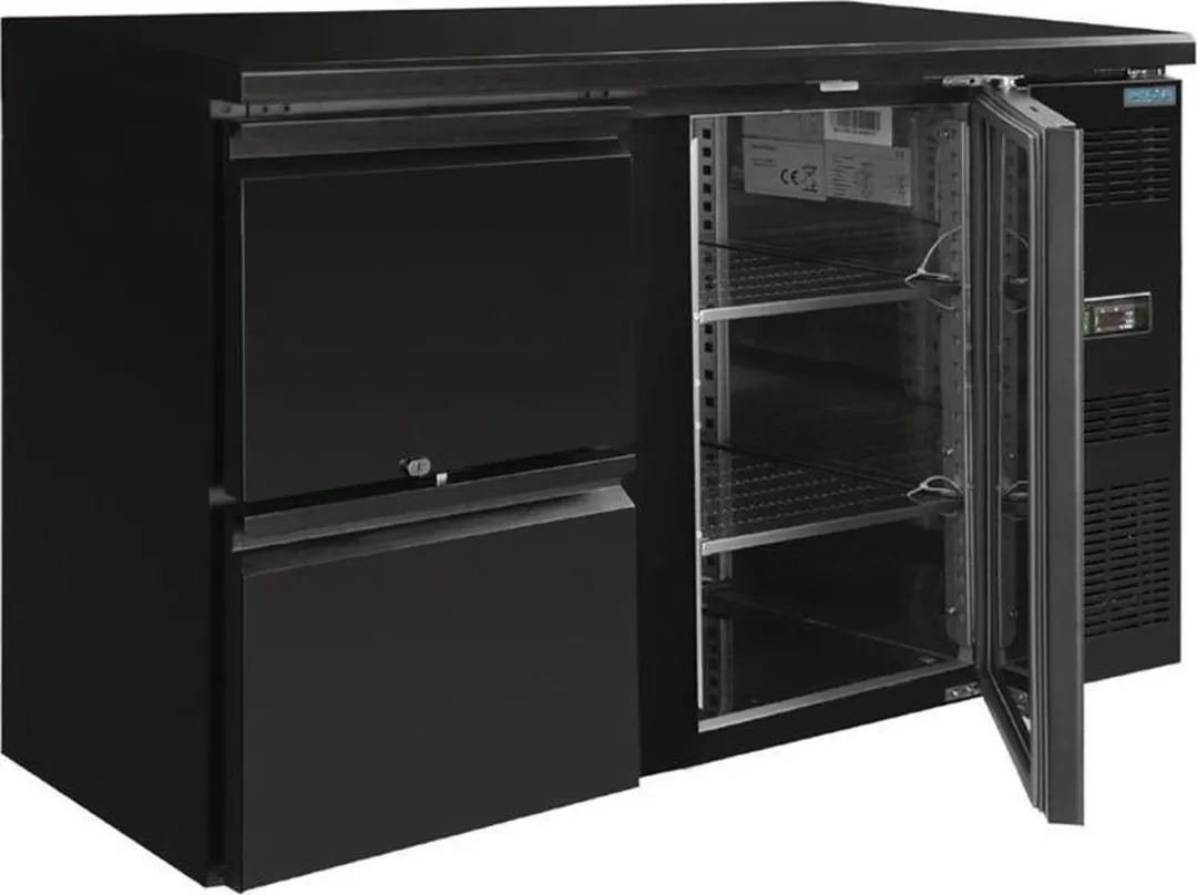 Polar U-serie Werkbankkoeling 1 deur 2 laden - Zwart