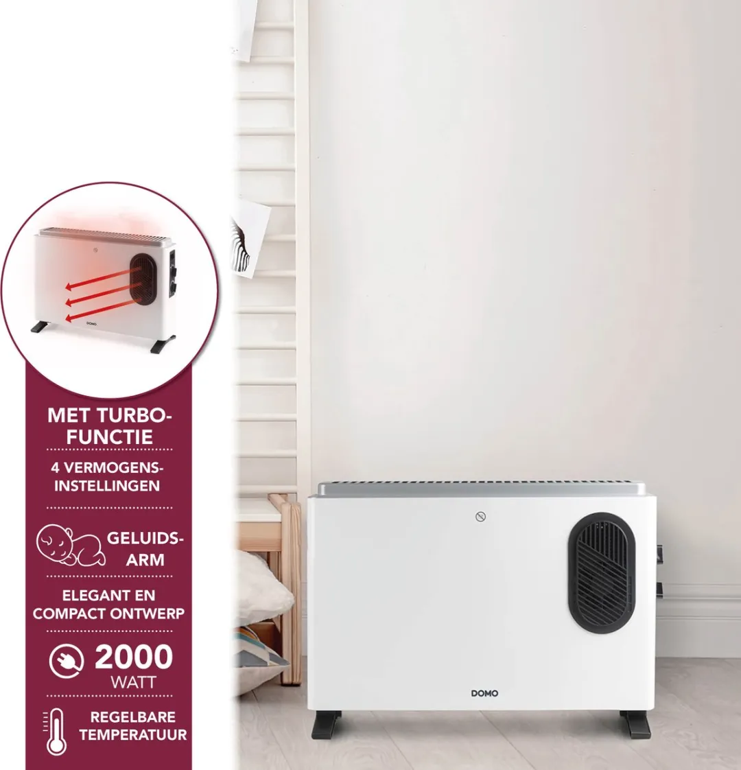 Domo DO7351CH Convectorverwarming 2000W - Wit
