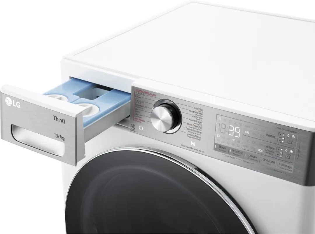 LG F4DR9537S2W Wasdroogcombinatie 13/7kg - Wit - afbeelding 6 van 6