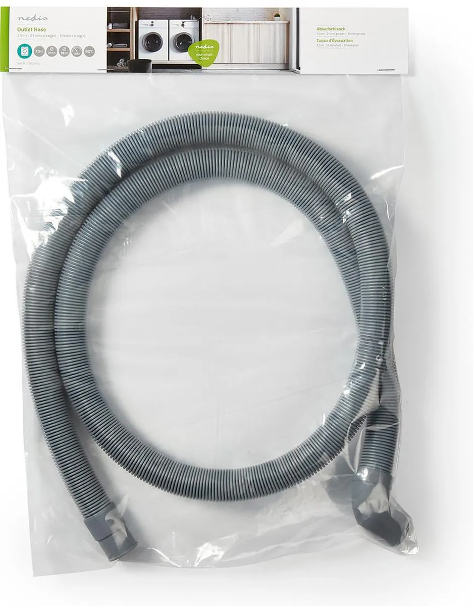 Nedis Afvoerslang 21mm - 2.5m - Grijs