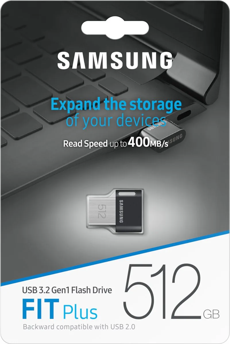 Samsung Fit Plus MUF-512AB/APC USB Stick 512GB - Zilver/Zwart