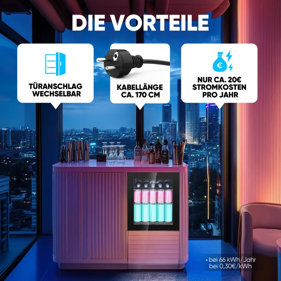 Bomann KSG 7291 Barmodel Koelkast 46L - Zwart - afbeelding 6 van 6