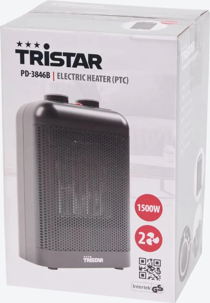 Tristar PD-3846B Keramische Kachel 1500W - 2 standen - Zwart
