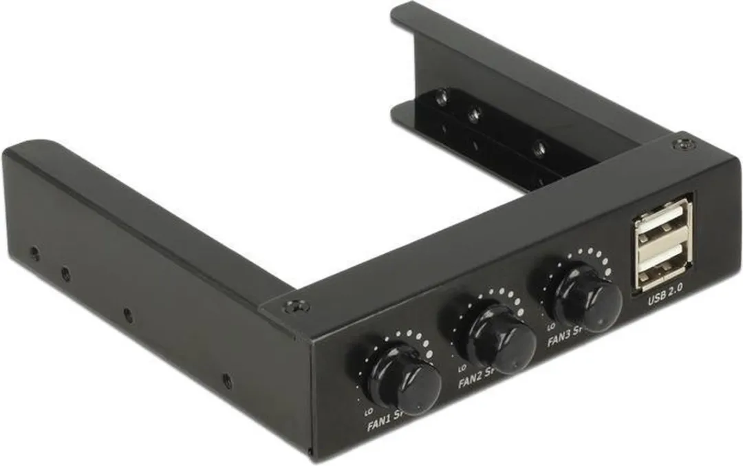 3.5 ″ voorpaneel> 2 x USB 2.0 en ventilatorbesturing