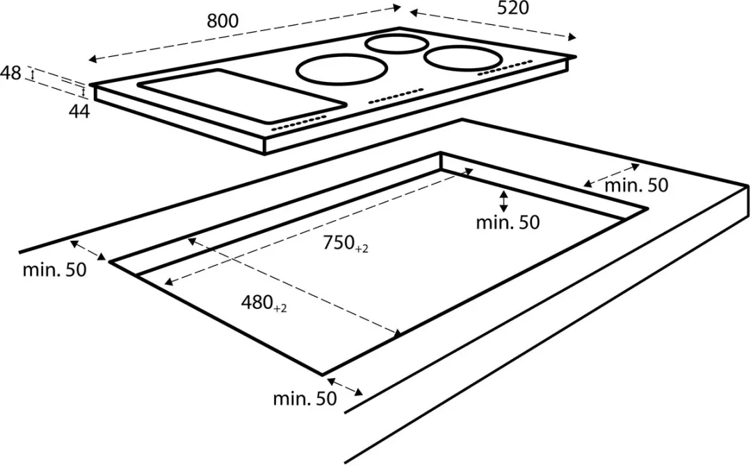 Inventum IKI8045 Inbouw Inductieplaat 5 Zones - 80cm Zwart