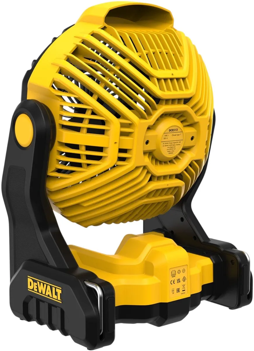 DeWALT DCE512N Accu Ventilator 18V - 17,6 cm - Geel/Zwart