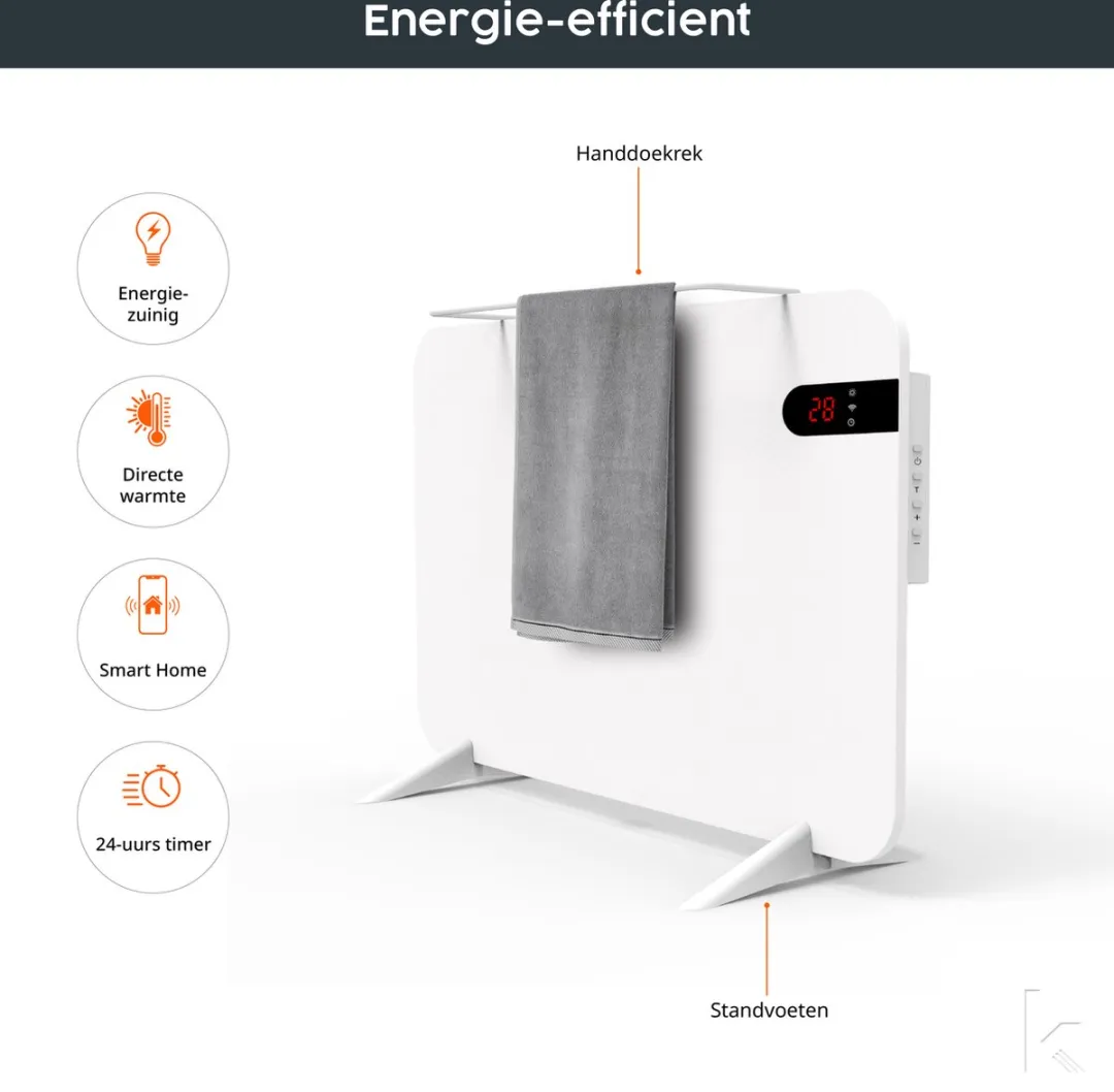 Könighaus Smart Dual 4063724080501 Infraroodverwarming 450W - wit met display