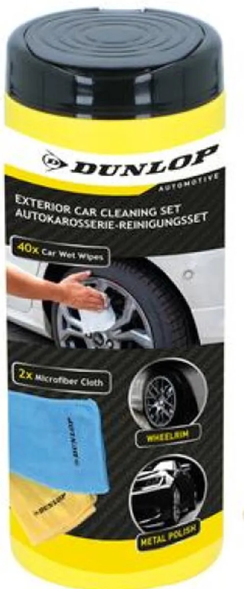Dunlop Autoreinigingset - 2x Microvezeldoek & 40x Vochtige Doekjes - Multi - afbeelding 2 van 4