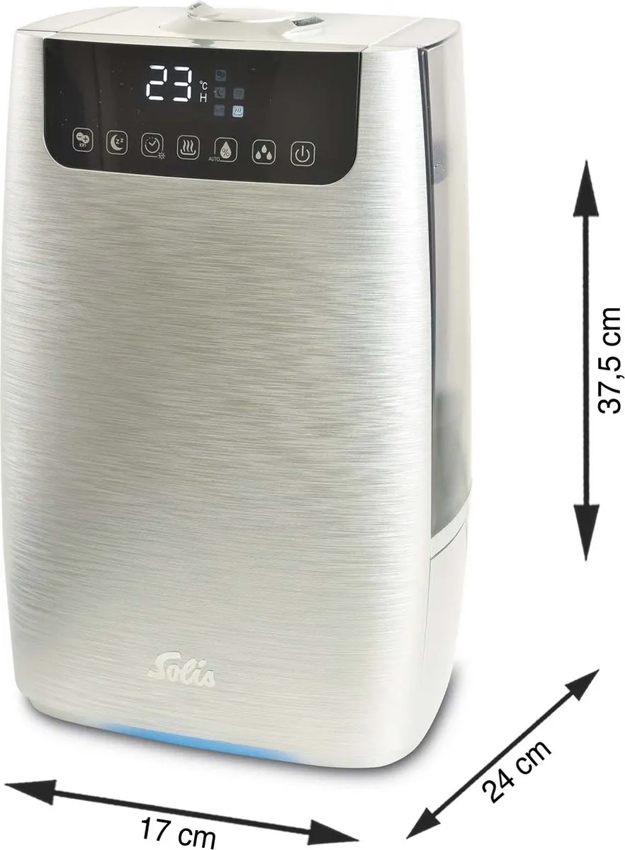 Solis Ultrasonic Pure 7217 Luchtbevochtiger Luchtreiniger - 4,5L - Zilver