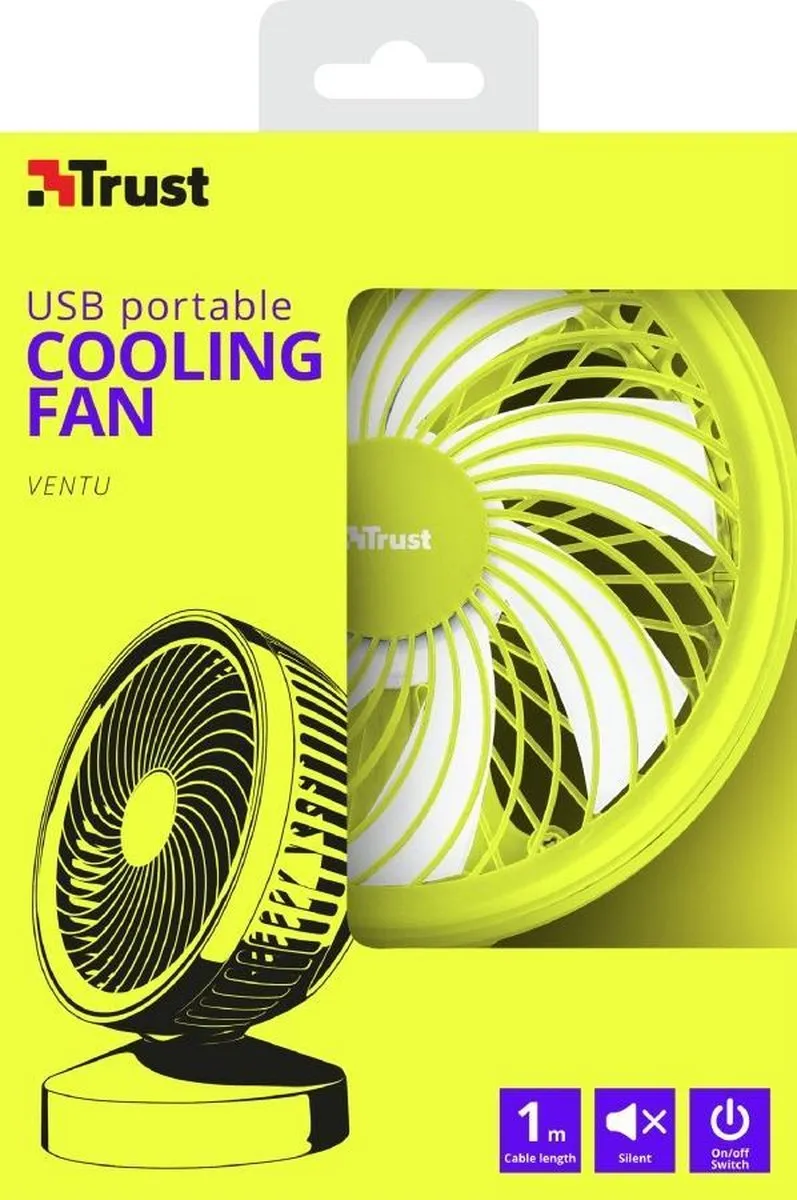 Trust Ventu USB Ventilator 22745 - Geel - afbeelding 6 van 6