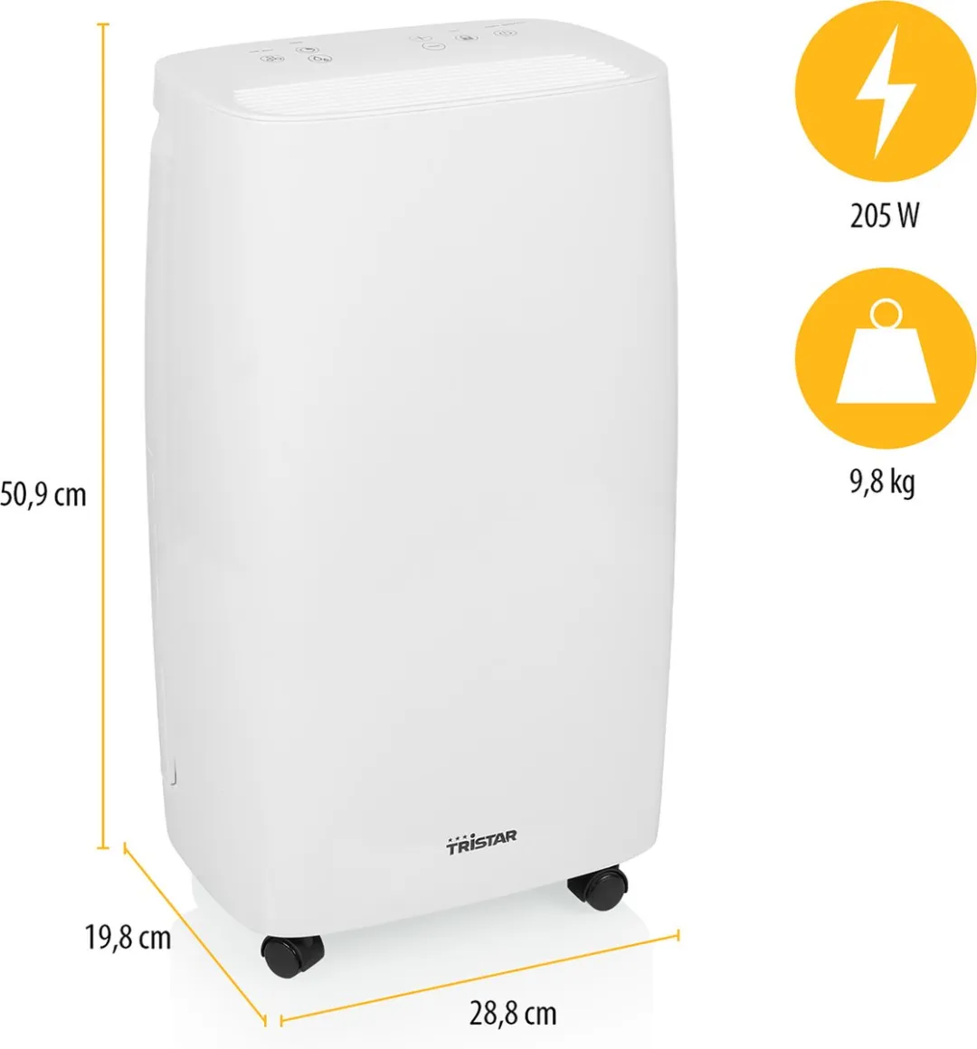 Tristar DH-5419 Luchtontvochtiger 205W - 3.7L Wit - afbeelding 6 van 6