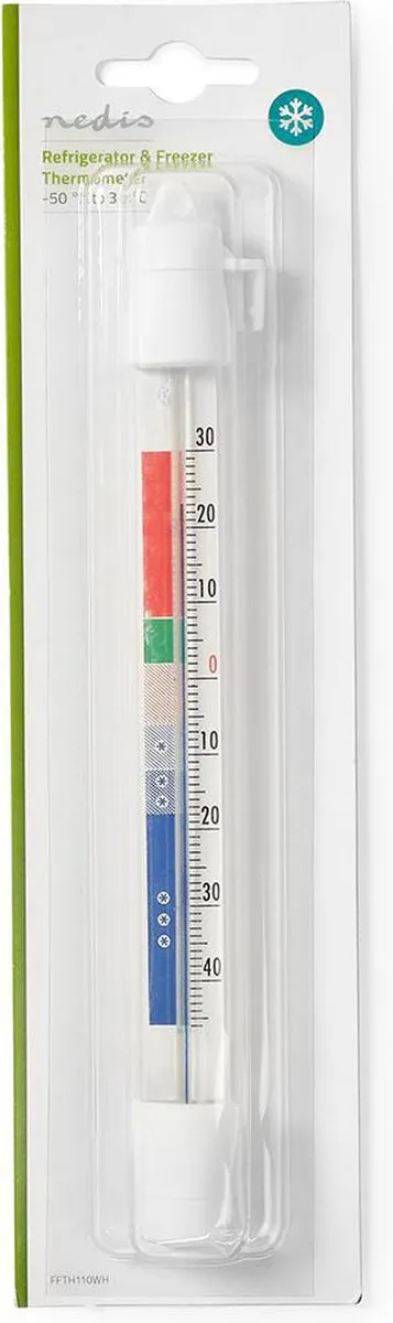 Nedis FFTH110WH Analoge Koelkastthermometer -50 tot 30°C - Wit