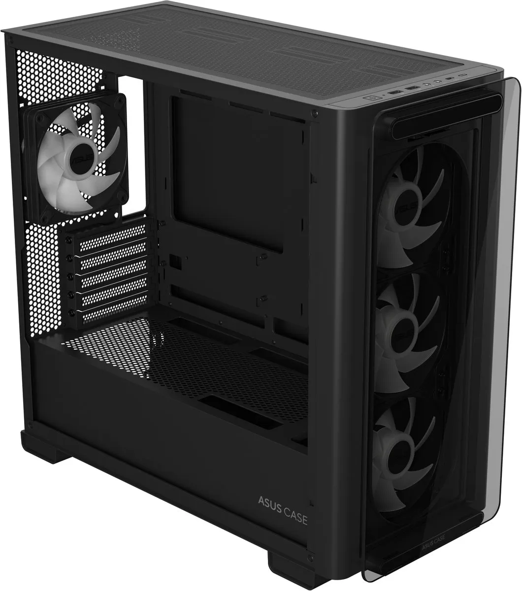 ASUS A23 PLUS TG ARGB Gehaktbak - 5 Ventilatoren - Zwart