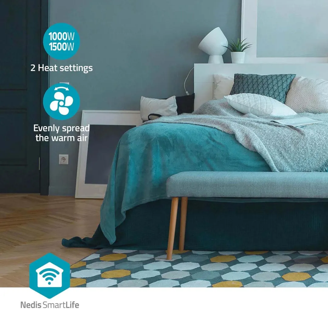 Nedis SmartLife HTFA22WTW Keramische Ventilatorkachel 1500W - Wit
