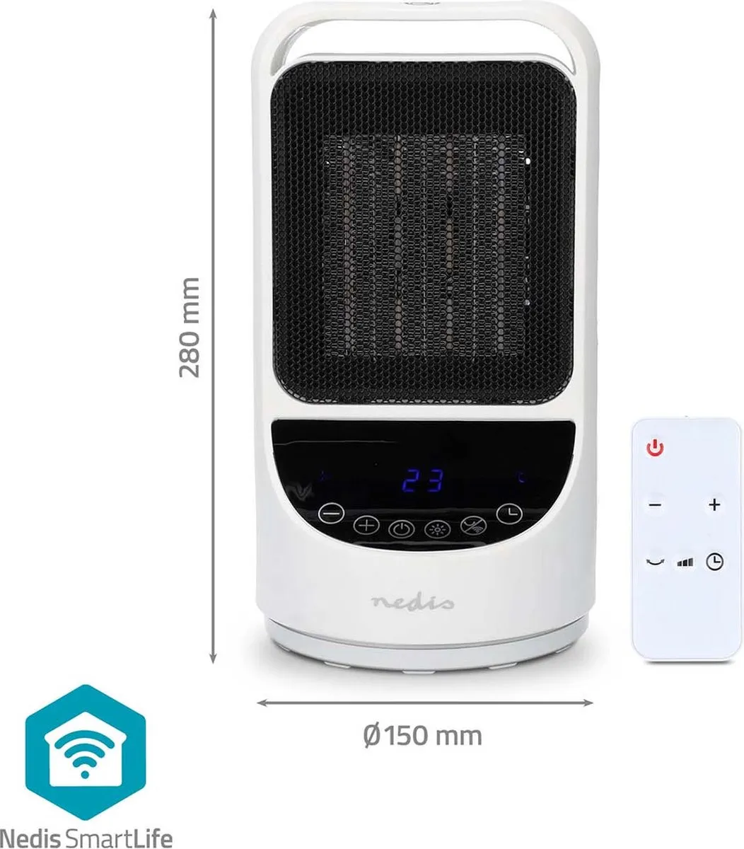 Nedis SmartLife HTFA22WTW Keramische Ventilatorkachel 1500W - Wit
