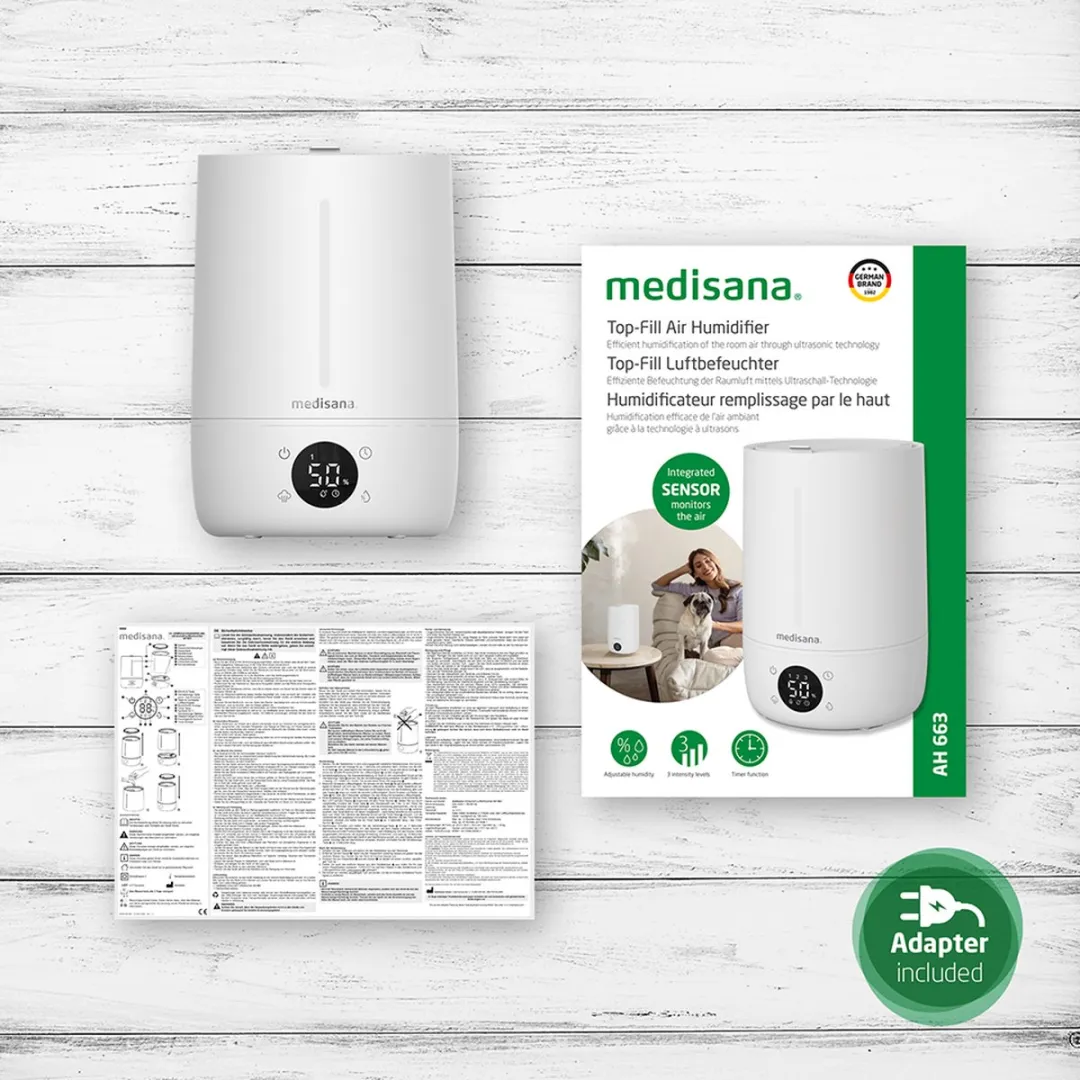 Medisana AH 663 Top-Fill Luchtbevochtiger 5L - Wit - afbeelding 6 van 6