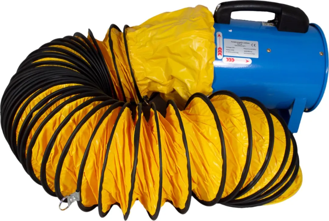 TETRA TEF 221 Bouwventilator - 50W - Ø20cm - Blauw/Oranje