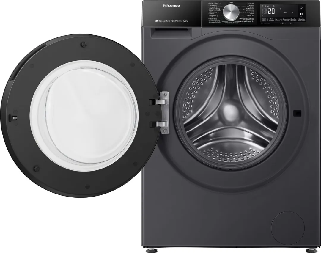 Hisense WD3S9043BB3 Was-Droogcombinatie 9/6kg - 1400 RPM - Zwart