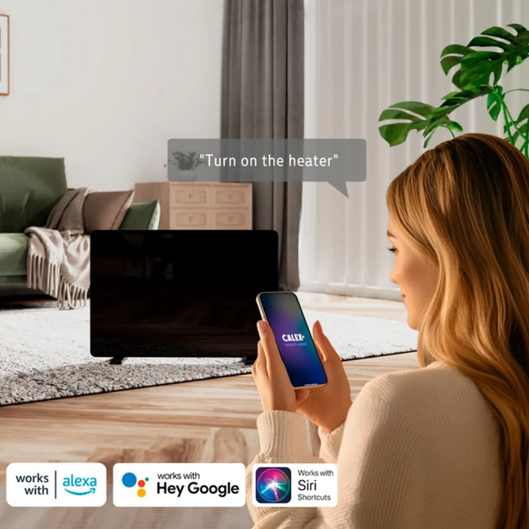Calex Smart WiFi Verwarmingspaneel 1400W - Zwart - afbeelding 6 van 6