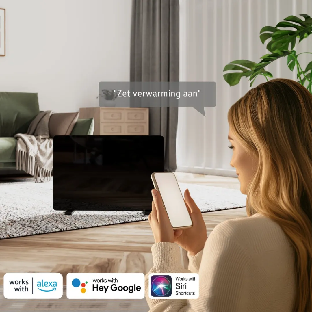 Calex Smart WiFi Verwarmingspaneel 1400W - Zwart