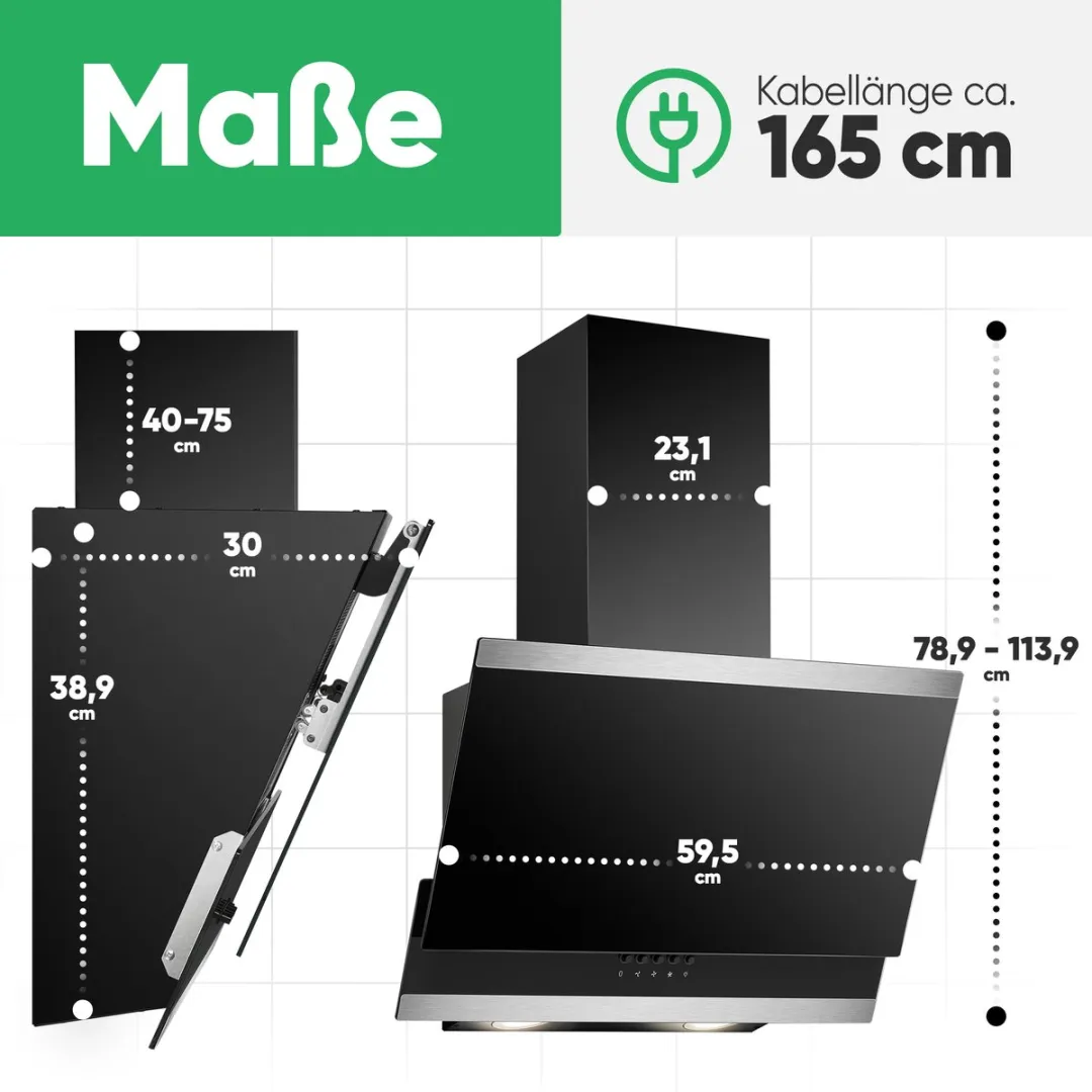 Bomann DU 7610 G Afzuigkap 60cm - 316m³/u