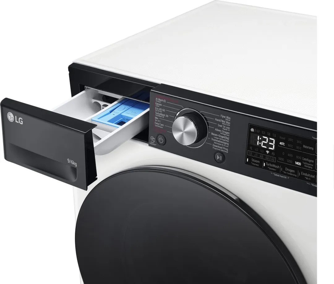 LG F4DR7596SYH Wasdroogcombinatie 9/6 kg - Wit