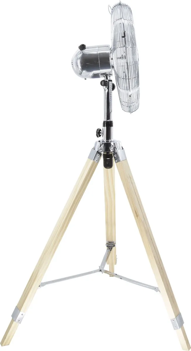 Inventum VST414C Statiefventilator - 40W - Ø46cm - Hout/Chroom - afbeelding 5 van 6