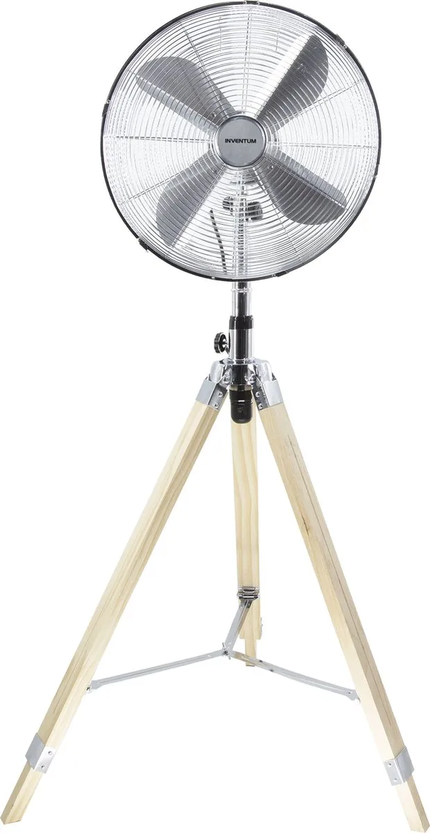 Inventum VST414C Statiefventilator - 40W - Ø46cm - Hout/Chroom - afbeelding 4 van 6