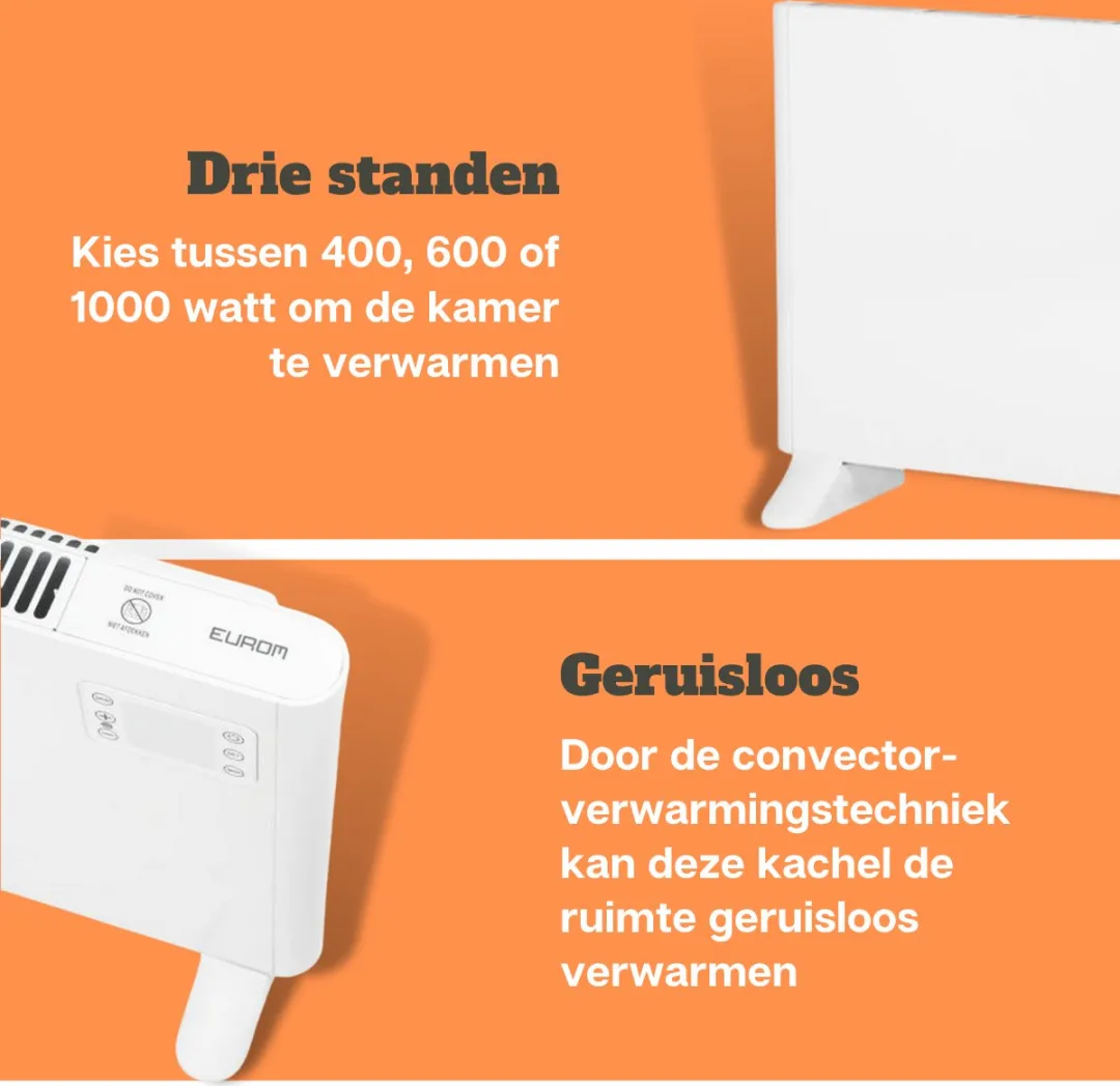 Eurom Alutherm 1000 WiFi Convectorkachel 1000W - Wit