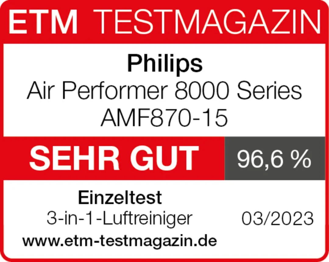 Philips 8000 Series AMF870/15 Luchtbehandeling - 3-in-1 - 270 m³/u - Donkergrijs