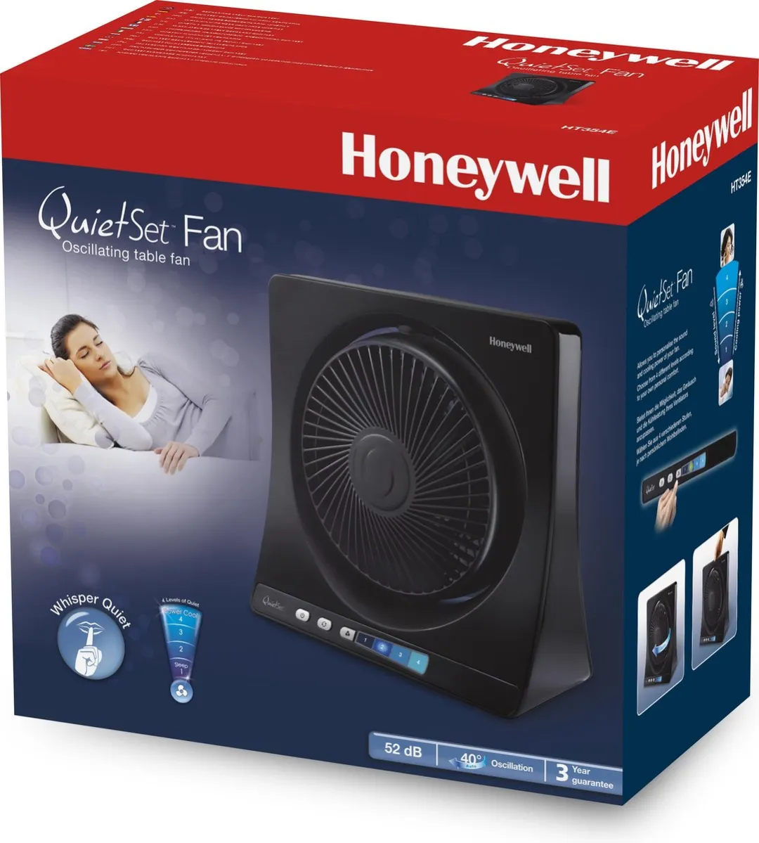 Honeywell HT354E4 Tafelventilator - 30W - 5 Snelheden - Zwart