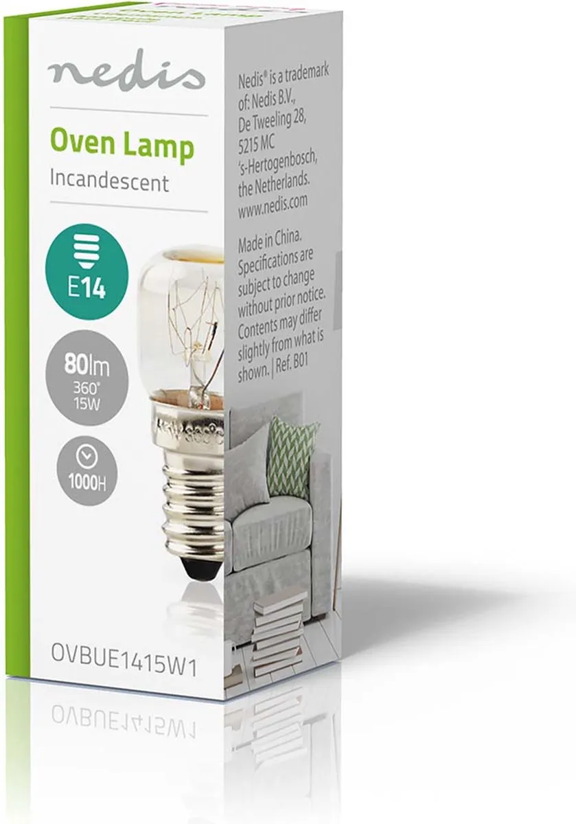 Nedis Ovenlamp Gloeilamp 15W E14 OVBUE1415W1 - afbeelding 6 van 6
