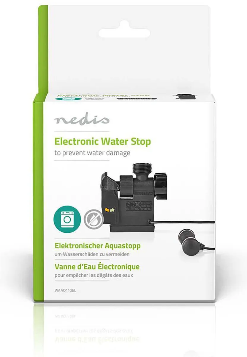 Nedis WAAQ110EL Elektronische Waterstop - 3/4" - Zwart