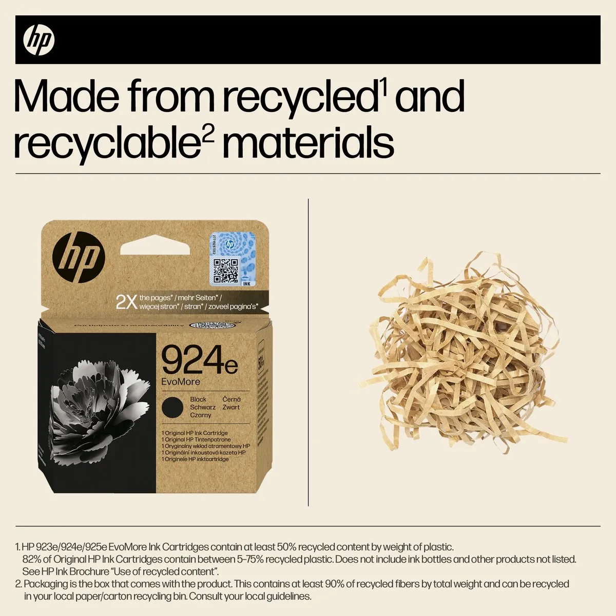 HP 4K0V0NE 924XL Inktcartridge - Zwart - 1000 pagina's