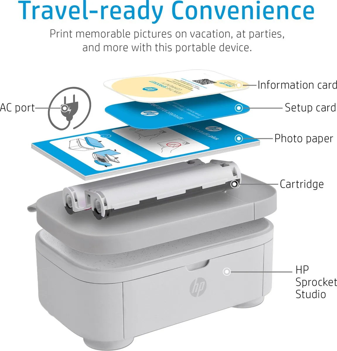HP Sprocket Studio 4x6 Plus Fotoprinter - Wit