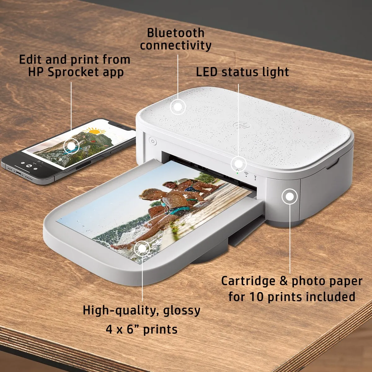 HP Sprocket Studio 4x6 Plus Fotoprinter - Wit