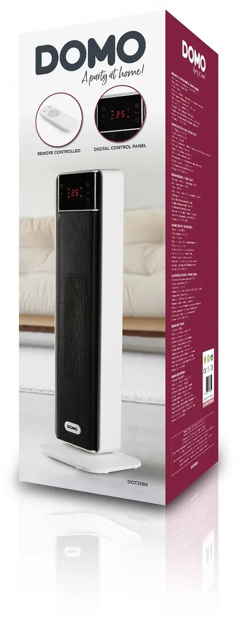 Domo DO7358H Keramische Ventilatorkachel 2000W - Wit - afbeelding 4 van 6