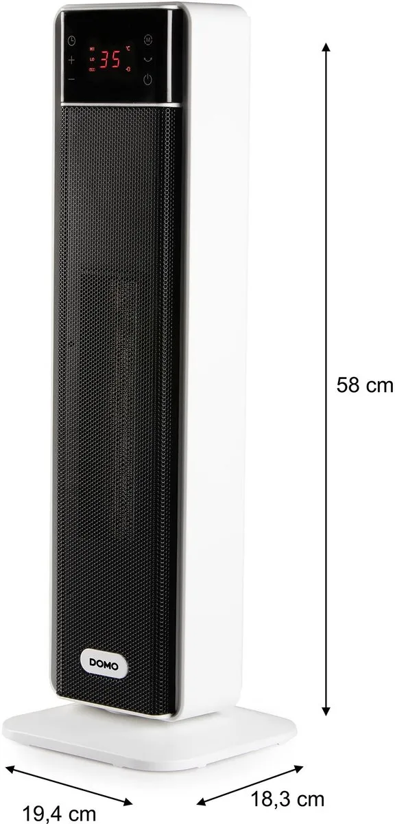 Domo DO7358H Keramische Ventilatorkachel 2000W - Wit - afbeelding 2 van 6