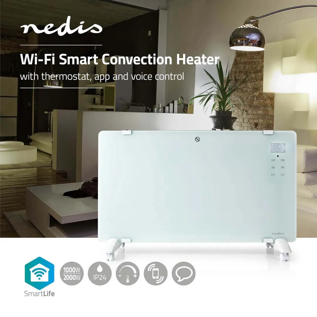 Nedis SmartLife WIFIHTPL20FWT Convectorkachel 2000W - Badkamer - Wit
