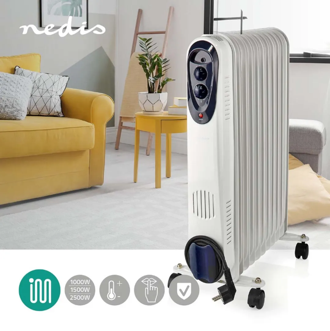 Nedis HTOI30WT11 Olieradiator 2500W - Wit
