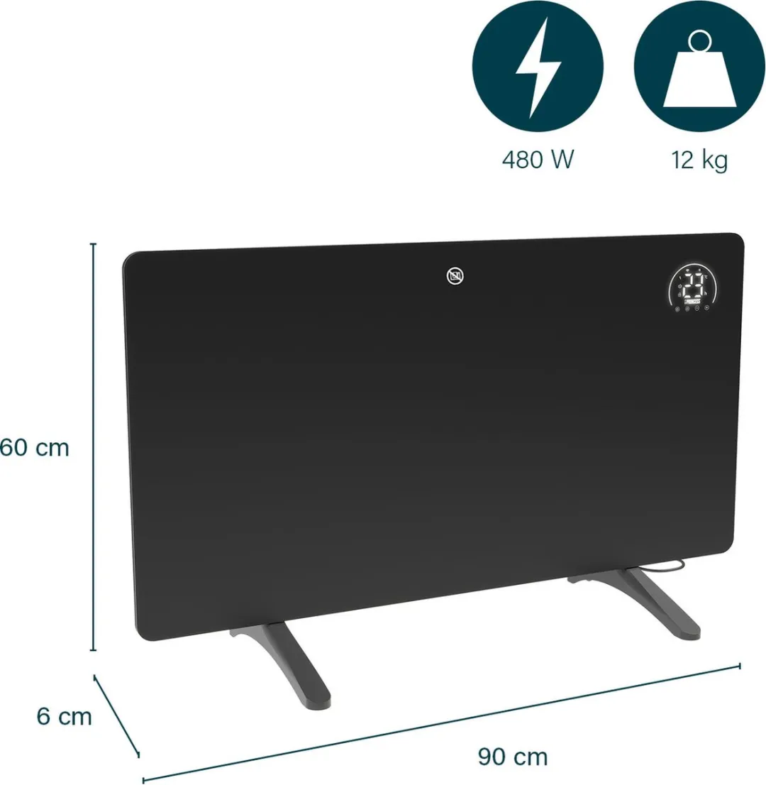 Princess 348485 Infraroodpaneel 480W - Zwart