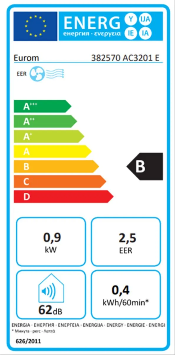 Eurom AC3201E Caravan Airco 3200 BTU - Wit