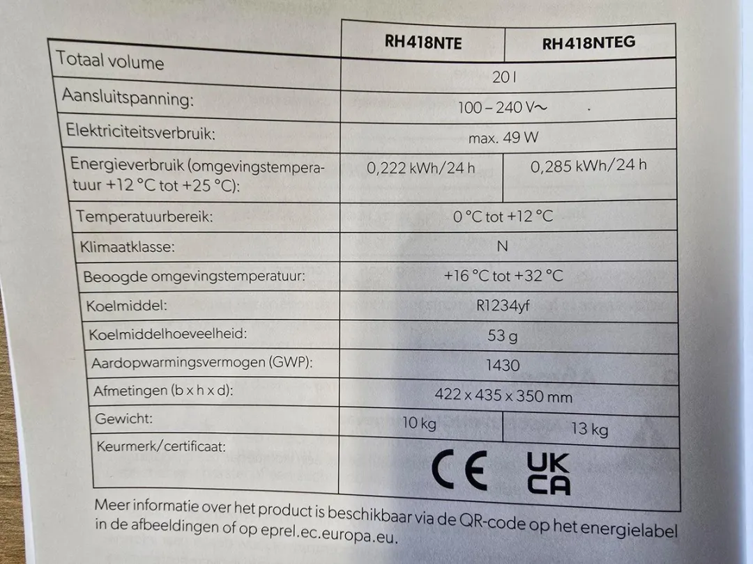 Dometic Minibarkoelkast RH 418NTEG 20L - Anthraciet - afbeelding 6 van 6