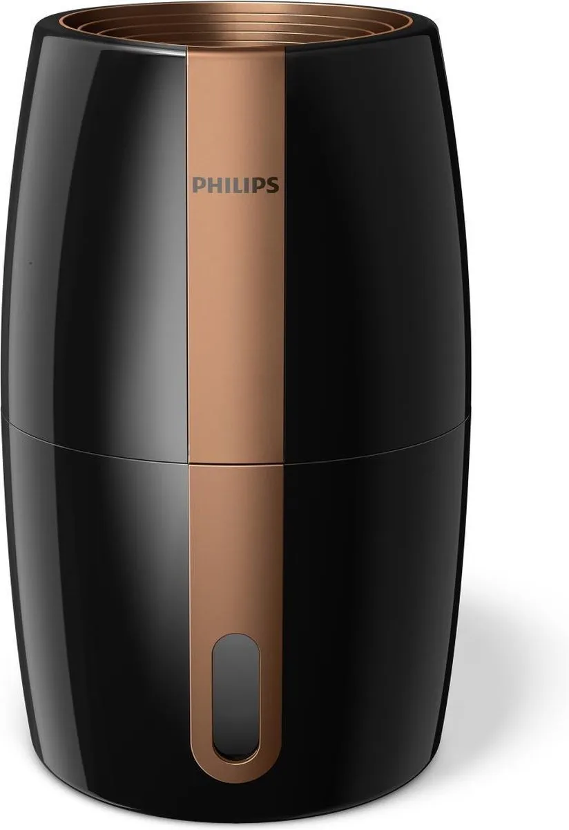 Philips Luchtbevochtiger HU2718/10 - 2l Waterreservoir – 200 ml/u - Stille Koudwaterverdamper – Antibacterieel - Met Display - Automatische detectie - Zwart / Goud