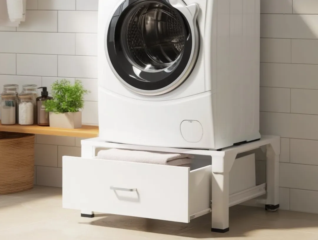 Nedis Wasmachine Verhoger - Ombouw met Opberglade – 150 kg – Wit