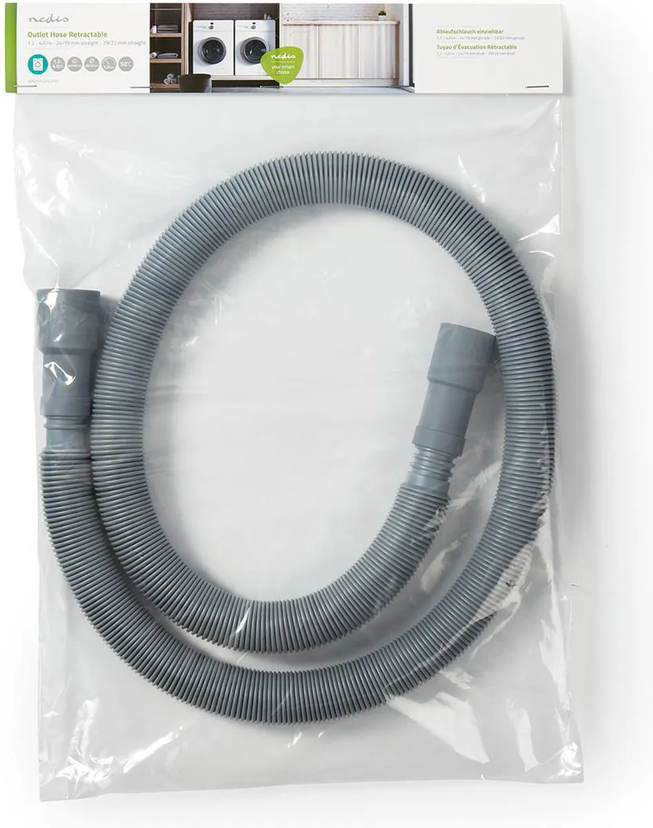 Nedis Uitrekbare Afvoerslang WAOH2429SSP40 - 4m - Grijs