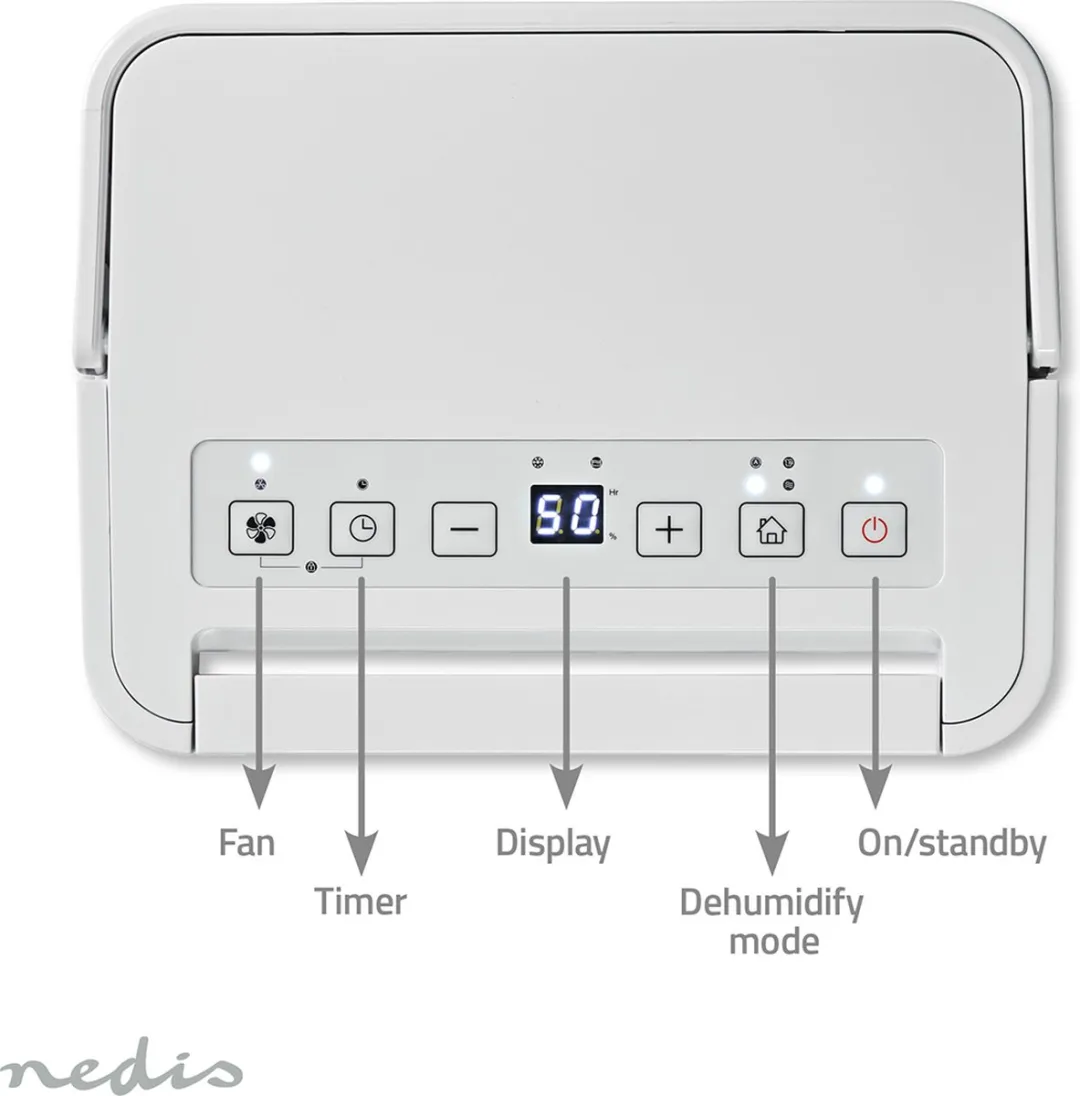 Nedis DEHU10WT Luchtontvochtiger 10L/dag - 15m² - Wit