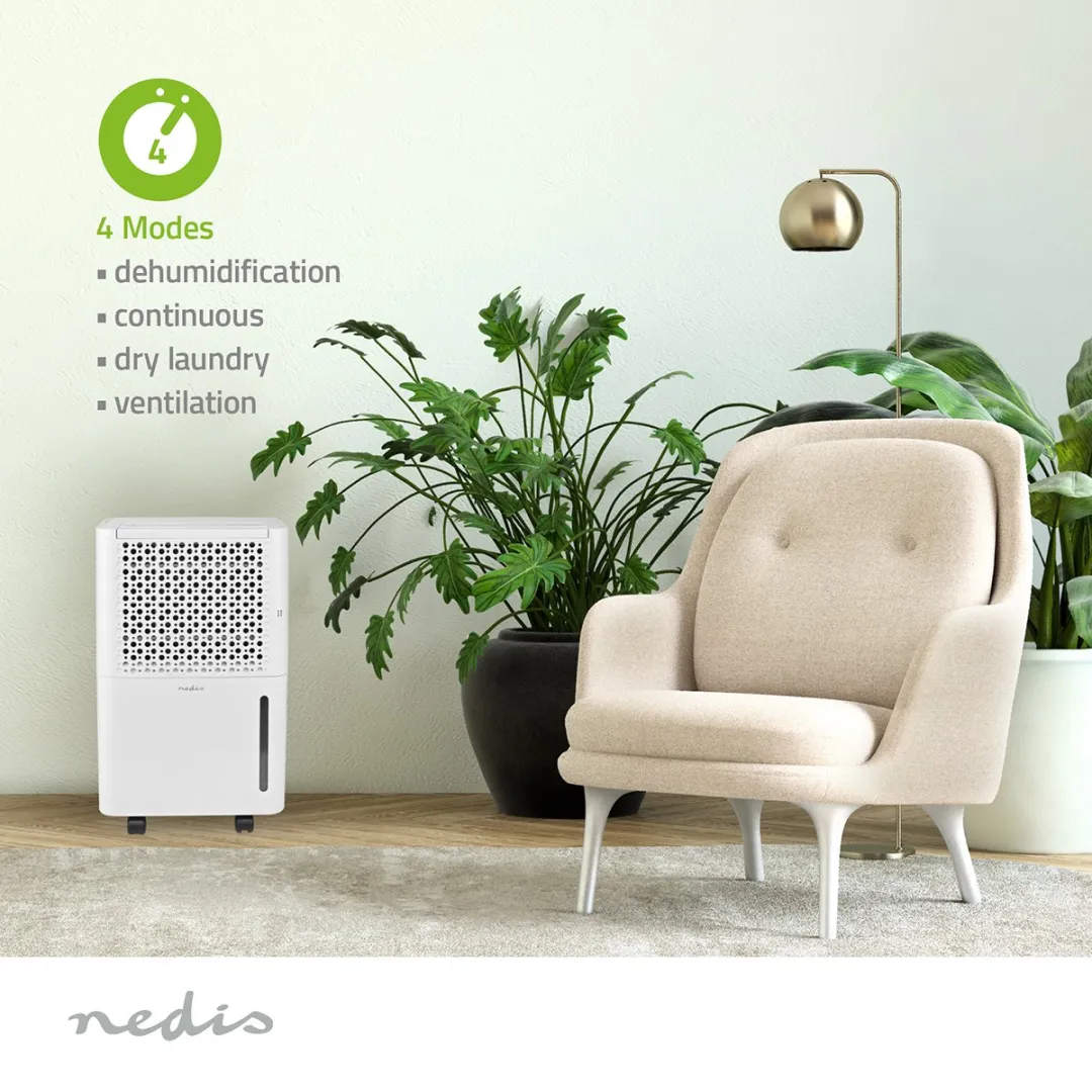 Nedis DEHU10WT Luchtontvochtiger 10L/dag - 15m² - Wit